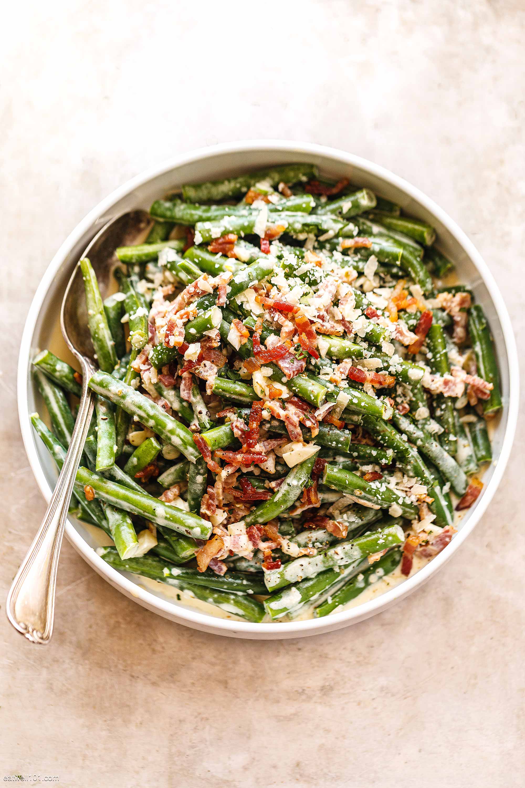 Creamy Parmesan Green Beans Casserole with Bacon recipe 2