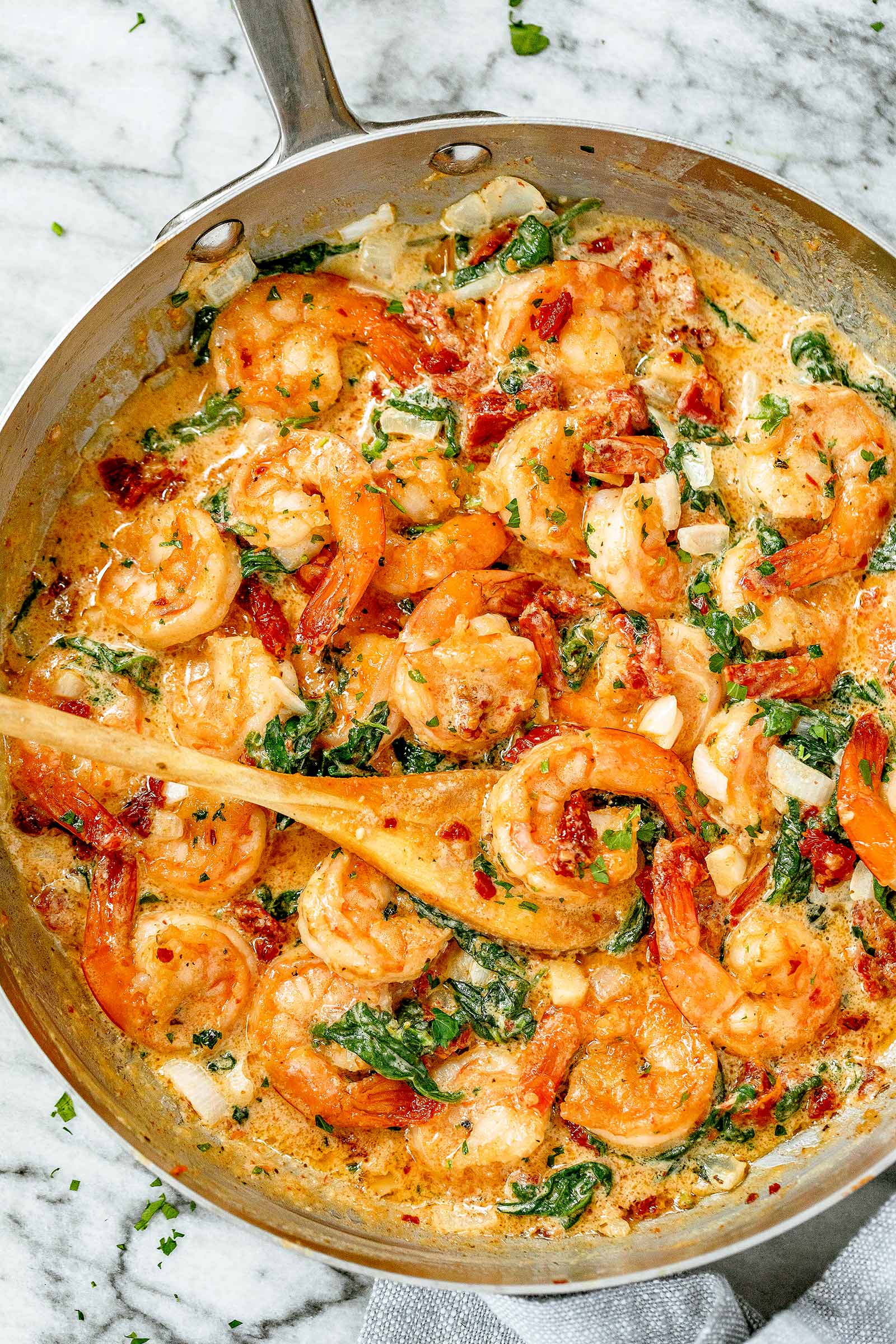 Creamy Garlic Spinach Shrimp