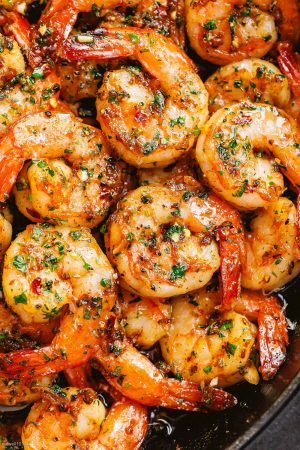 Garlic Butter Shrimp with Lemon Parmesan Cauliflower Rice