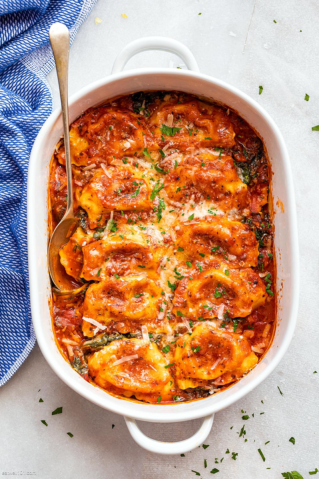 Easy Tomato Spinach Ravioli Bake recipe 1
