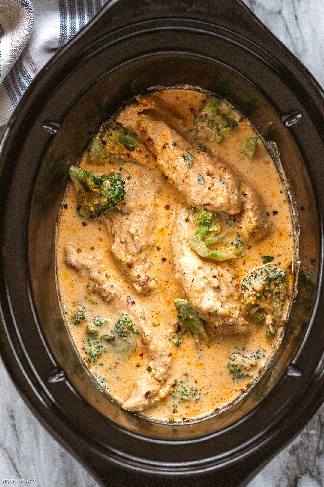 Slow Cooker Garlic Chicken Alfredo with Broccoli recipe a