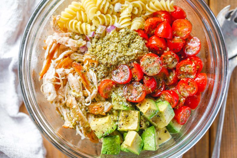 Pesto Chicken Pasta Salad