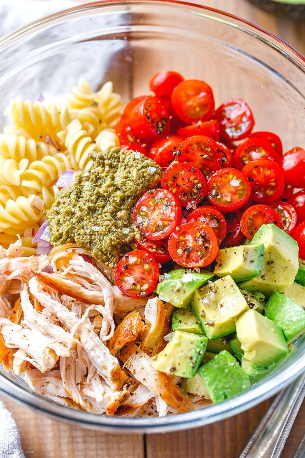 Pesto Chicken Pasta Salad - #recipe by #eatwell101 - https://003.wrwe1r1zs3czx3c.workers.dev/pesto-chicken-pasta-salad-recipe