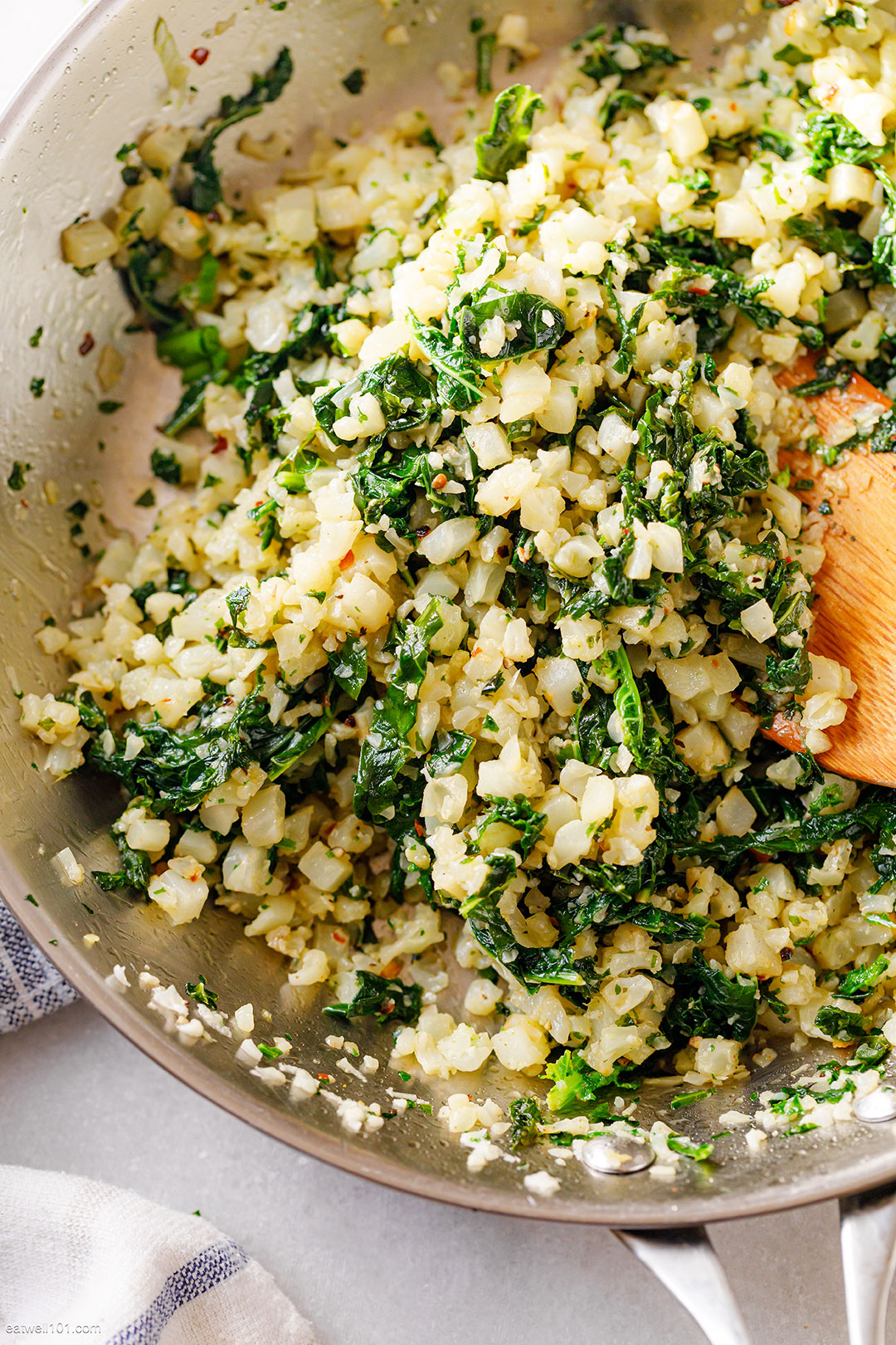 Garlic Butter Cauliflower Rice with Kale recipe 1