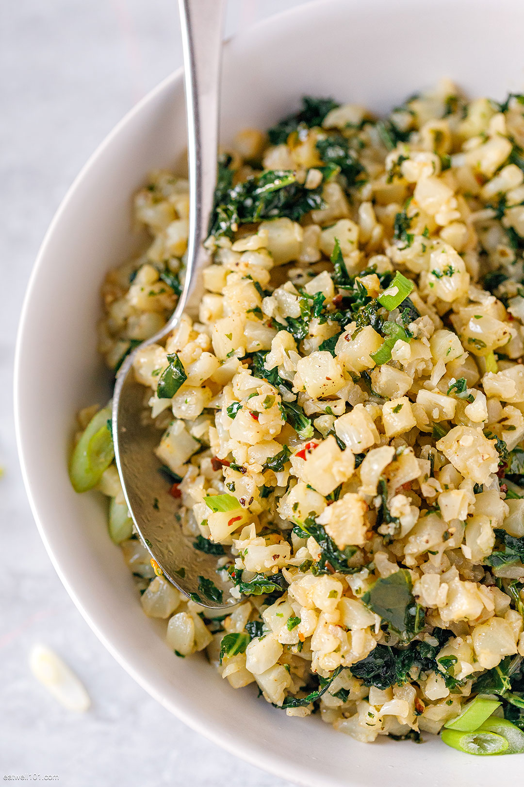 Sauteed Cauliflower Rice with Kale Recipe