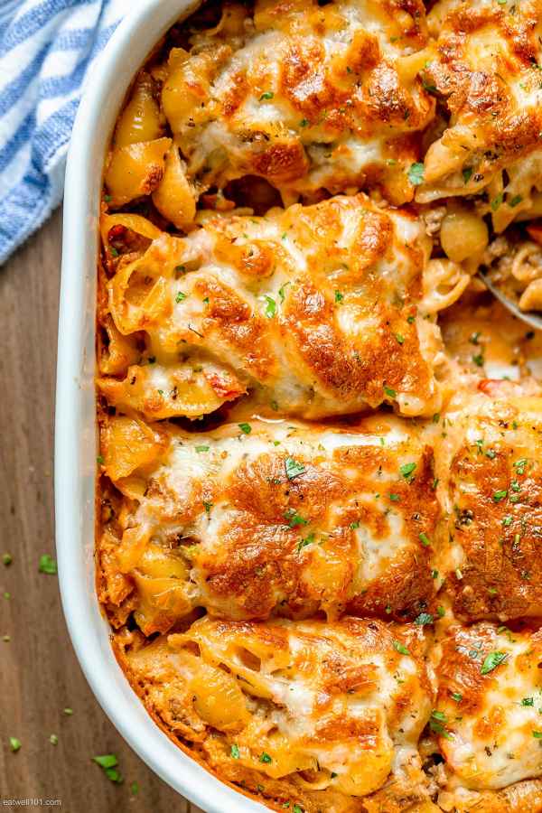Cheesy Baked Pasta with Creamy Meat Sauce - #recipe by #eatwell101 - https://003.wrwe1r1zs3czx3c.workers.dev/cheesy-baked-pasta-creamy-meat-sauce-recipe