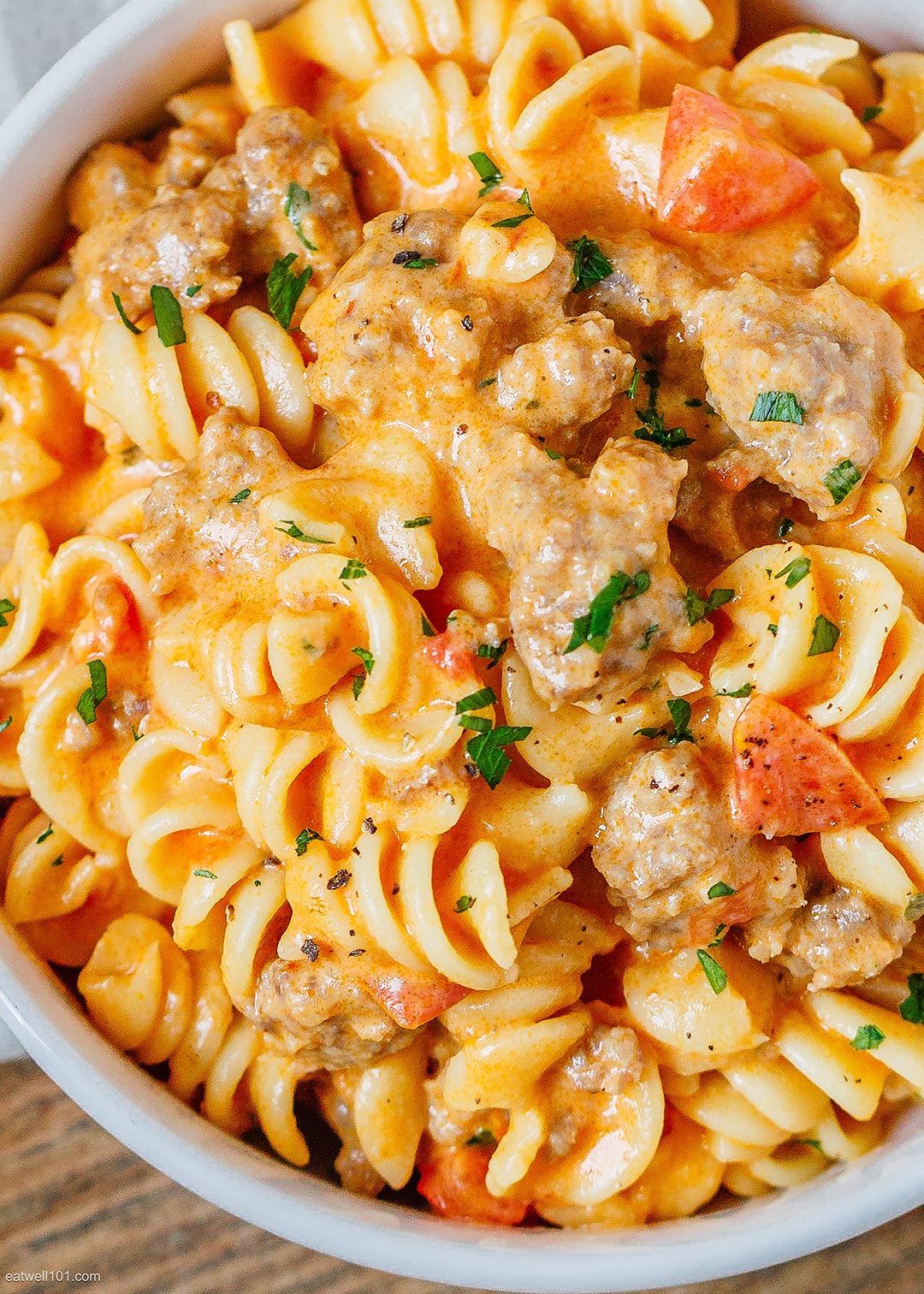 Cheesy Sausage Rotini Pasta