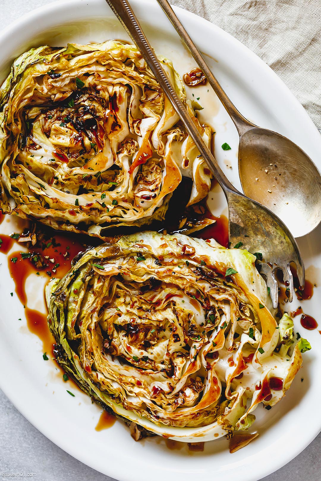 Honey Balsamic Pan-Seared Cabbage Steaks recipe