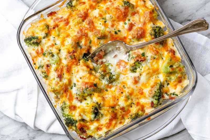 Cauliflower Broccoli Casserole with Bacon