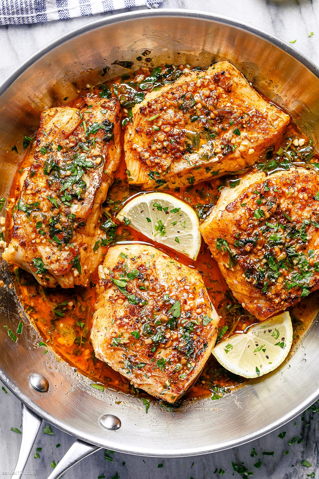 Lemon Garlic Butter Baked Cod Fillets 1