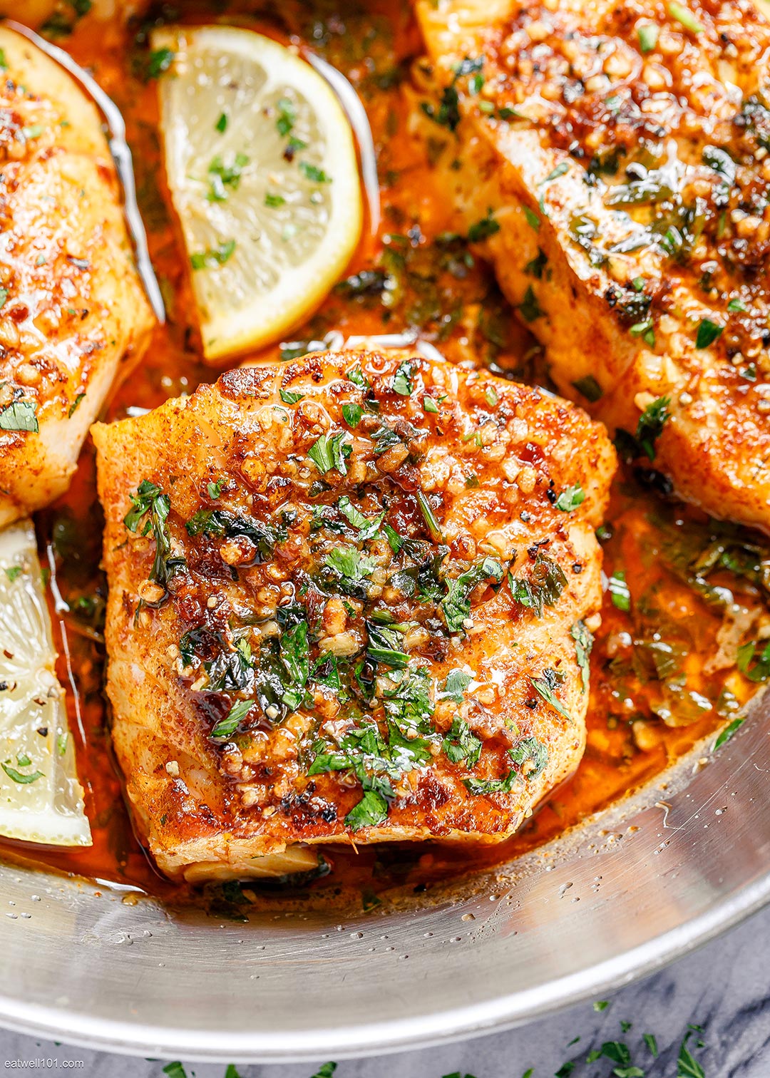 Lemon Garlic Butter Baked Cod Fillets 4