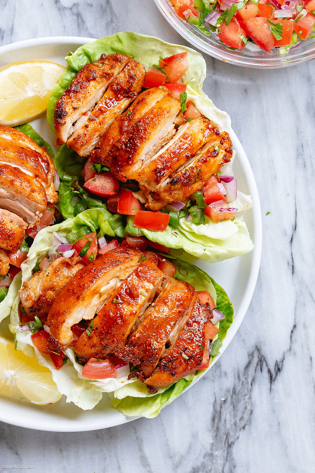 Salsa Chicken Lettuce Wraps