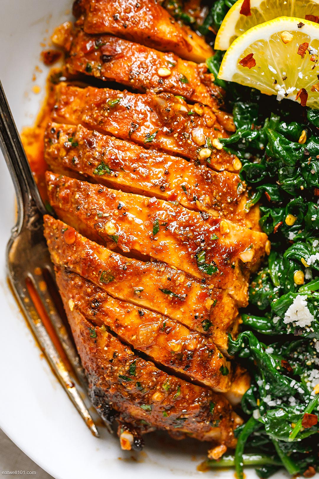Asado Chicken with Lemon Garlic Spinach recipe 2