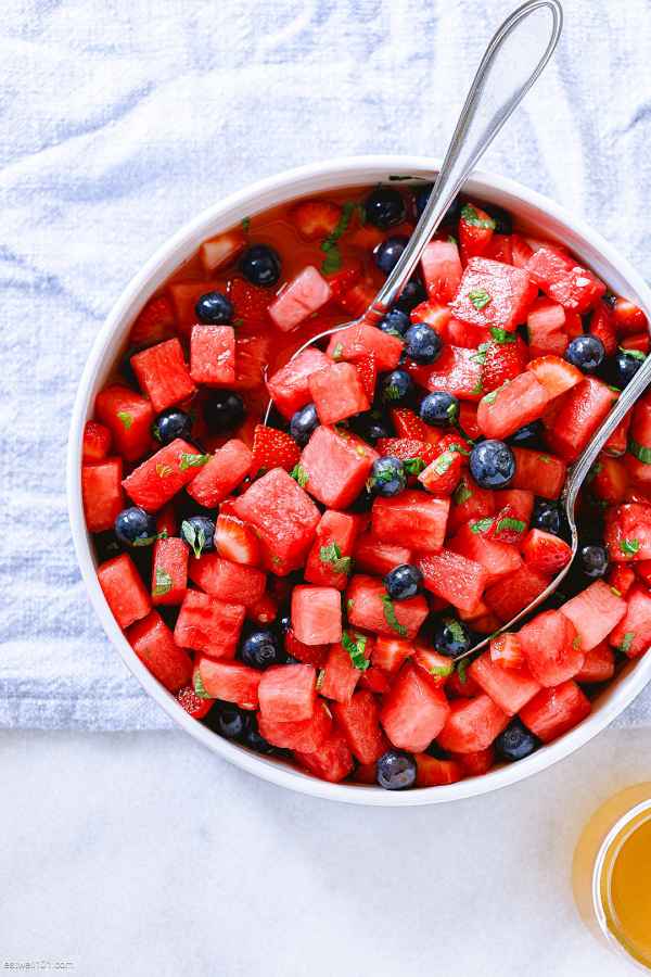 Honey Lime Fruit Salad - #recipe by #eatwell101 - https://003.wrwe1r1zs3czx3c.workers.dev/honey-lime-mint-watermelon-salad-recipe