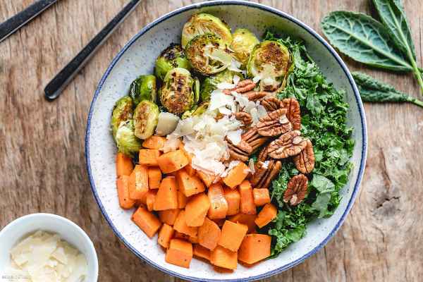 Sweet Potato, Brussels Sprout & Kale Salad