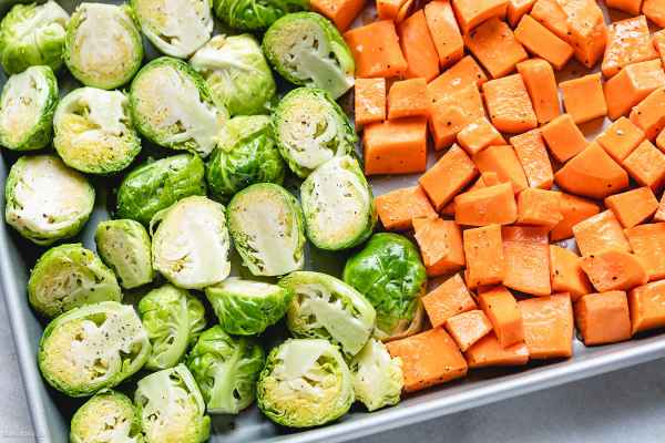 Sweet Potato, Brussels Sprout & Kale Salad