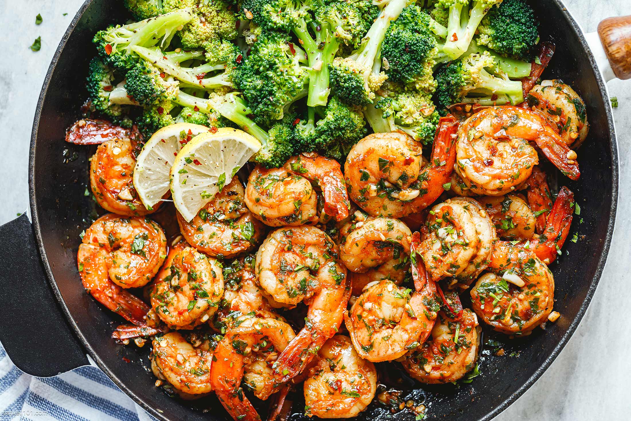 Garlic Butter Shrimp with Broccoli Skillet
