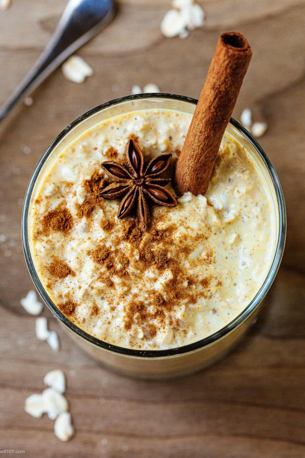 Pumpkin Spice Overnight Oats - #recipe by #eatwell101 - https://003.wrwe1r1zs3czx3c.workers.dev/pumpkin-spice-overnight-oats-recipe