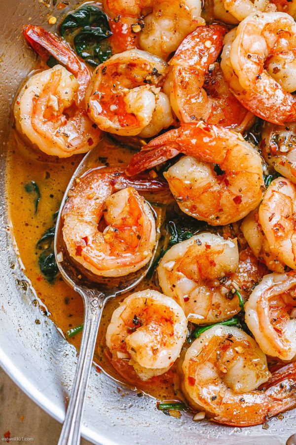 Garlic Butter Spinach Shrimp