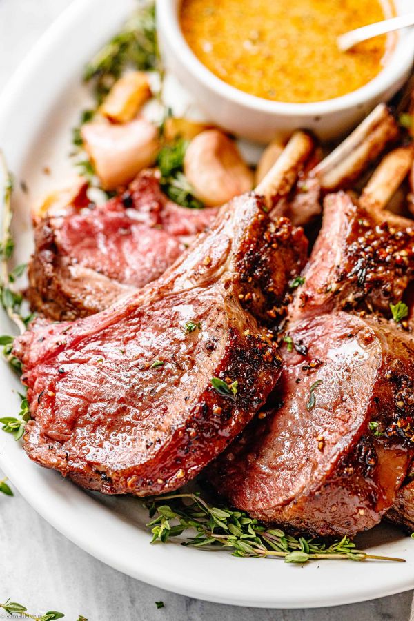 Garlic Roasted Rack of Lamb with Butter Sauce - #recipe by #eatwell101 - https://003.wrwe1r1zs3czx3c.workers.dev/roasted-rack-of-lamb-recipe