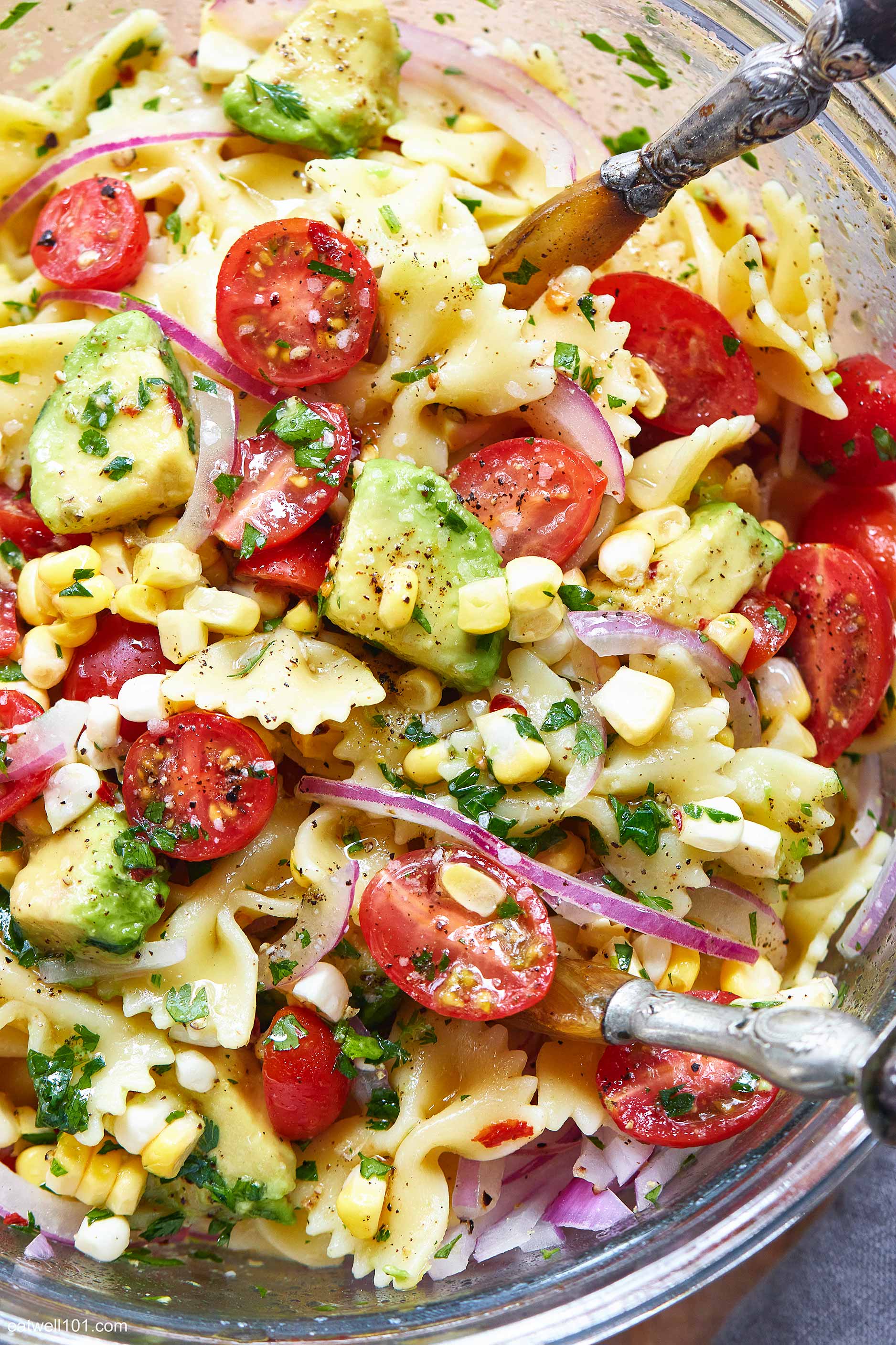 Avocado Corn Pasta Salad