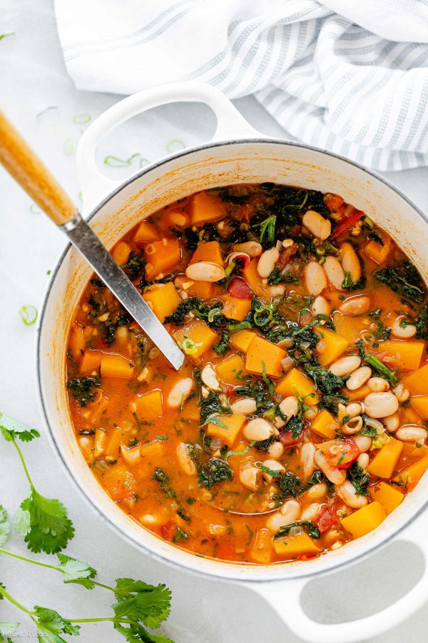 Chili Butternut Squash Soup with White Beans