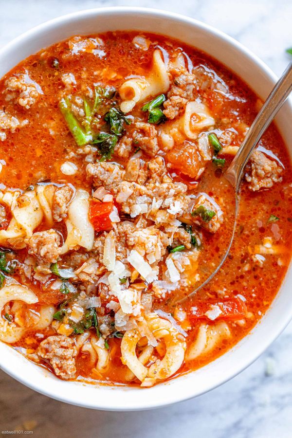 Italian Pasta Sausage Soup with Kale - #recipe by #eatwell101 - https://003.wrwe1r1zs3czx3c.workers.dev/italian-sausage-soup-recipe