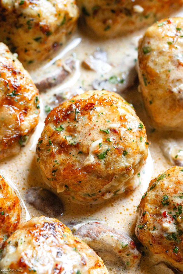 Creamy Mushroom Turkey Meatballs - #recipe by #eatwell101 - https://003.wrwe1r1zs3czx3c.workers.dev/creamy-mushroom-turkey-meatballs-recipe