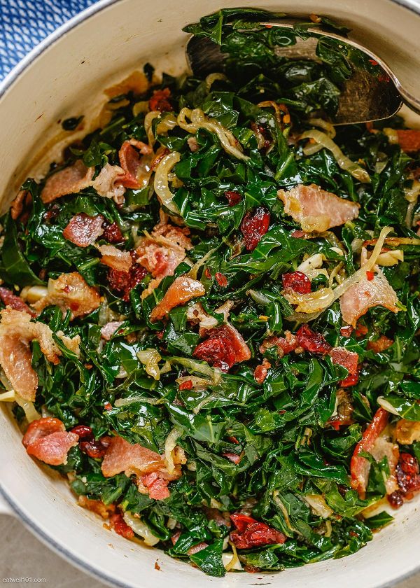 Quick Collard Greens with Bacon
