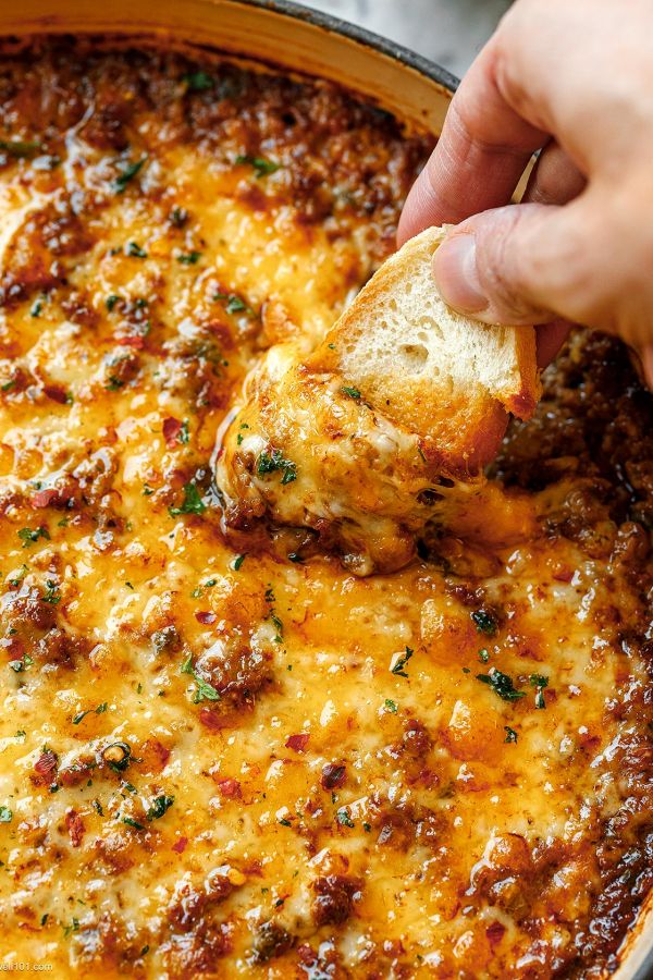 Cheesy Ground Beef Dip - #recipe by #eatwell101 - https://003.wrwe1r1zs3czx3c.workers.dev/ground-beef-dip-recipe