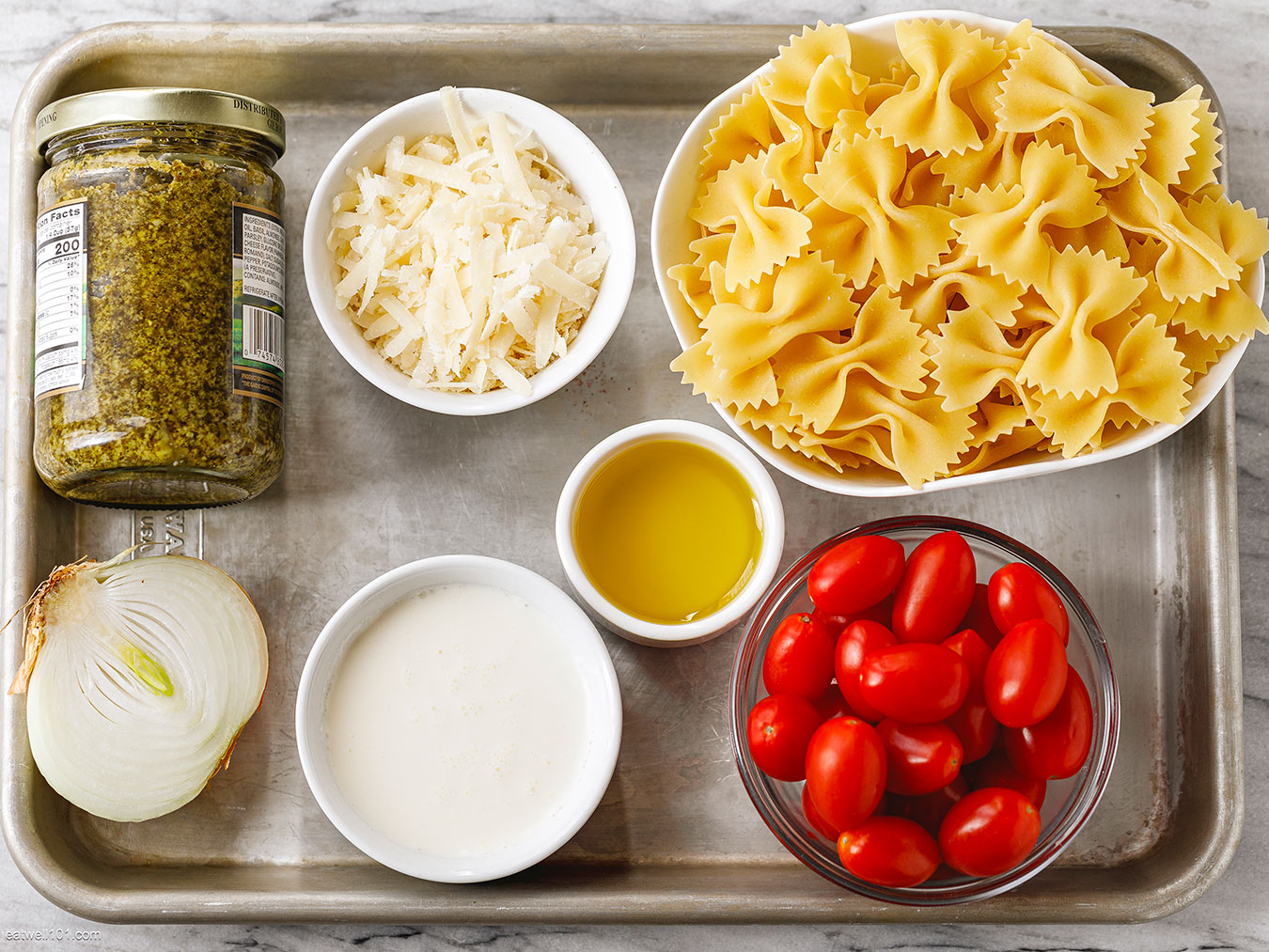 ingredients for Pesto Pasta Recipe