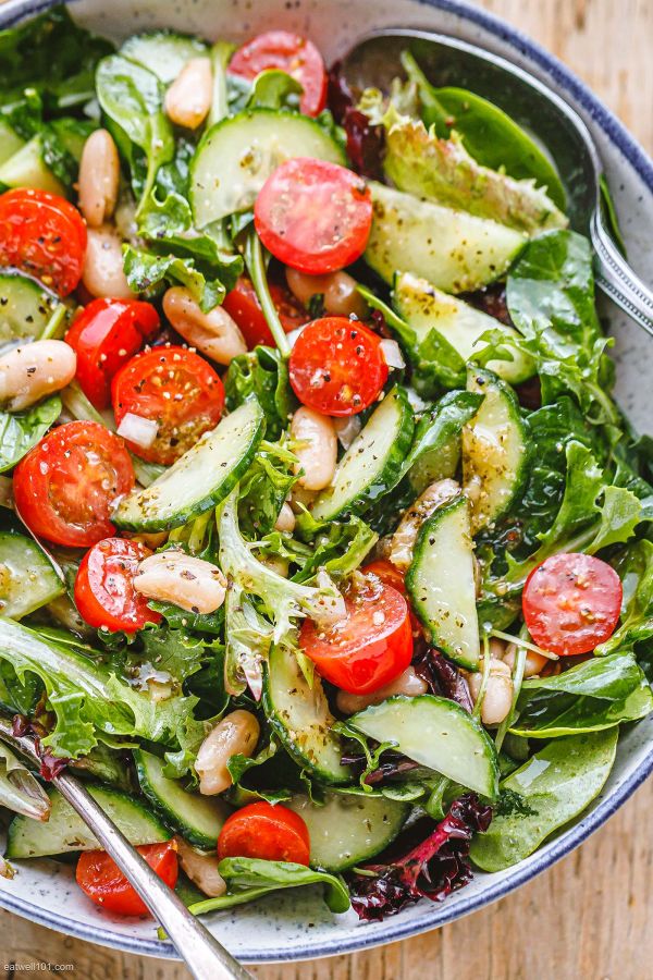 White-Bean Salad with Pesto Vinaigrette - #recipe by #eatwell101 - https://003.wrwe1r1zs3czx3c.workers.dev/white-bean-salad-recipe