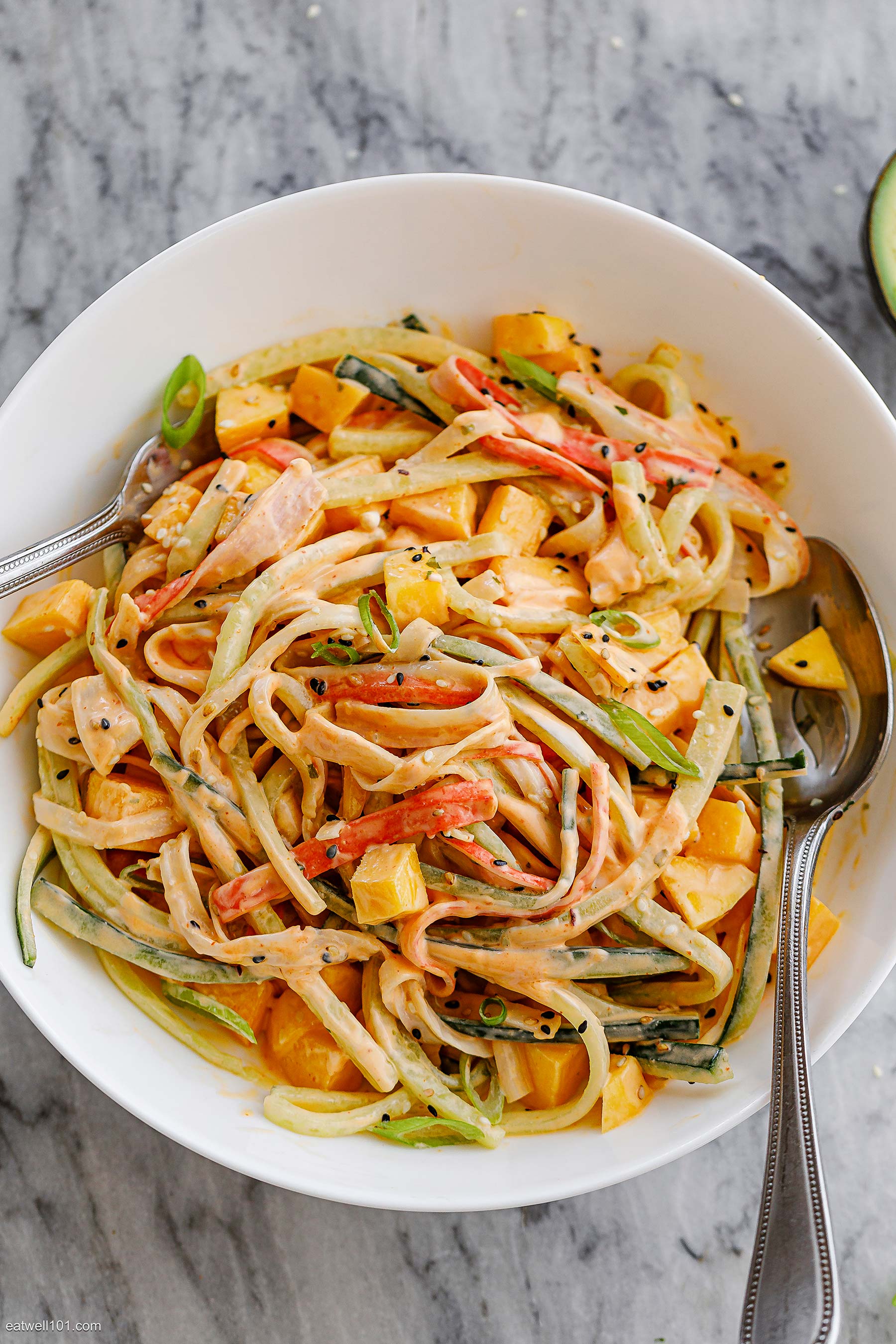 Easy Cucumber Mango Crab Salad recipe