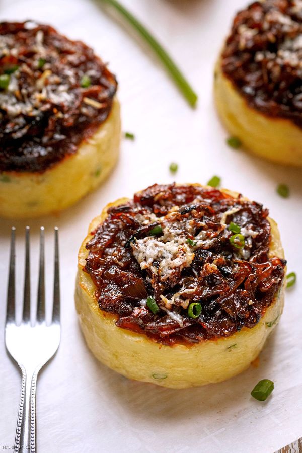 French Onion Mashed Potato Cakes - #recipe by #eatwell101 - https://003.wrwe1r1zs3czx3c.workers.dev/french-onion-baked-potato-cakes-recipe