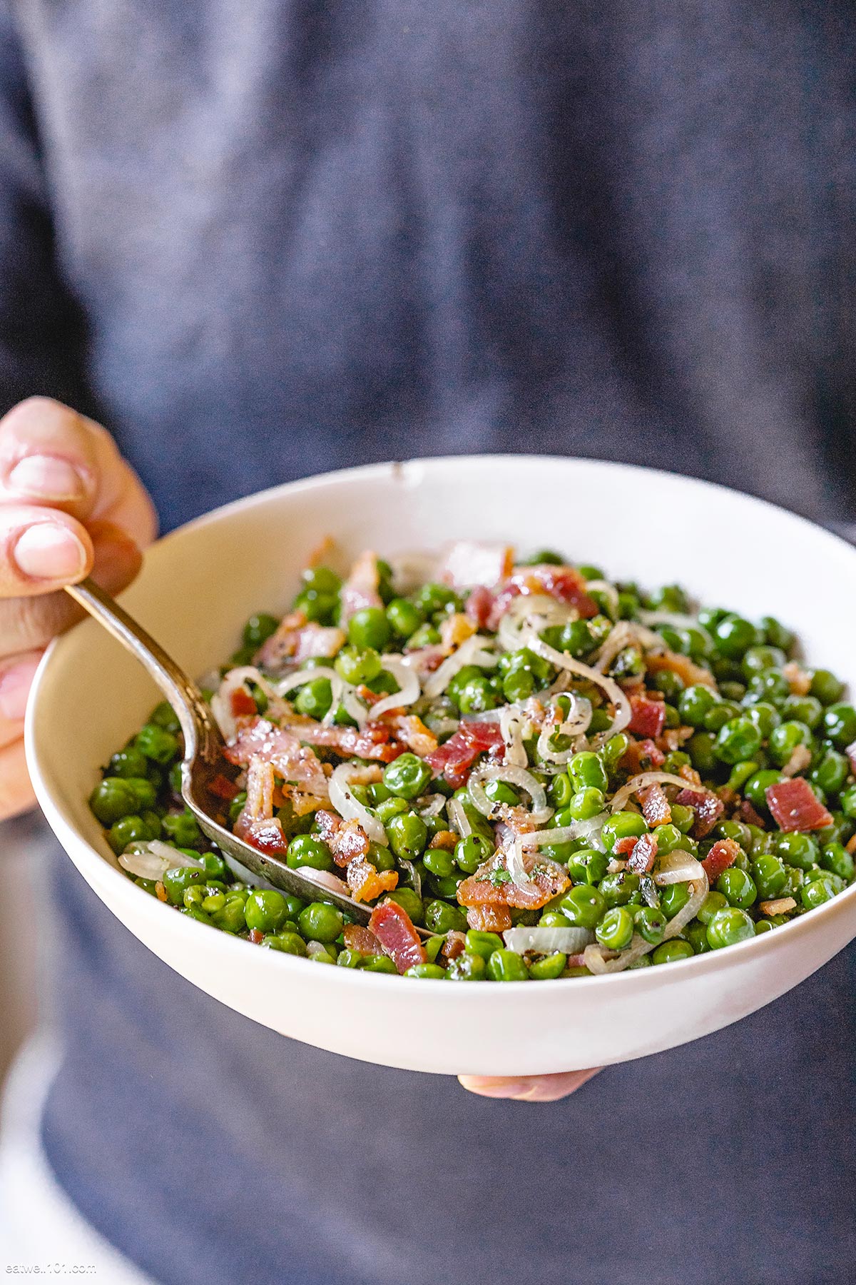green peas and bacon stir-fry