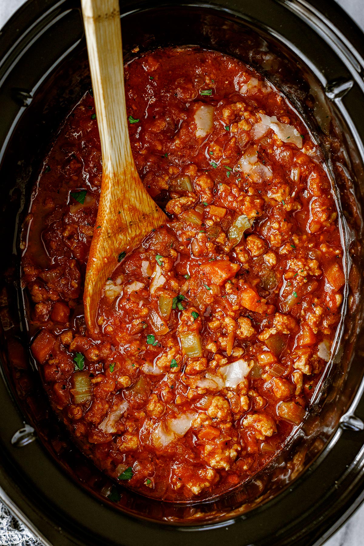 slow cooker ground turkey italian ragu