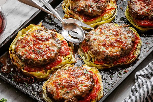 Oven-Baked Cabbage Burgers recipe