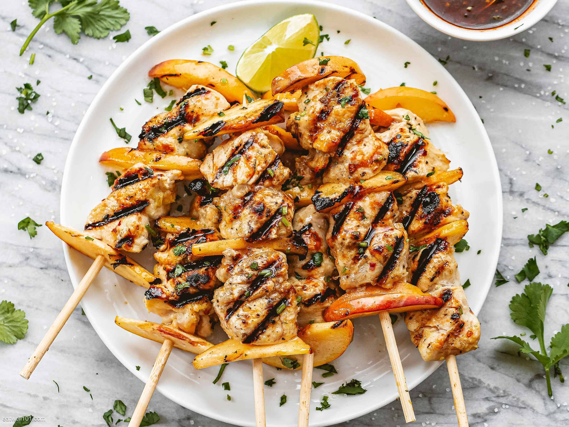 Grilled Chicken Peach With Lime Honey Ginger Sauce