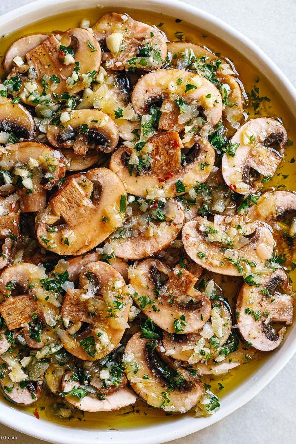 Olive Garlic Parmesan Marinated Mushrooms - #recipe by #eatwell101 - https://003.wrwe1r1zs3czx3c.workers.dev/garlic-parmesan-marinated-mushrooms-recipe
