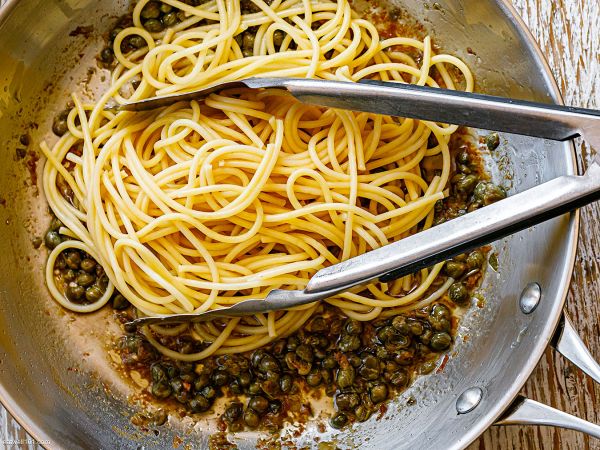Scallop Pasta Recipe with Caper Butter Sauce