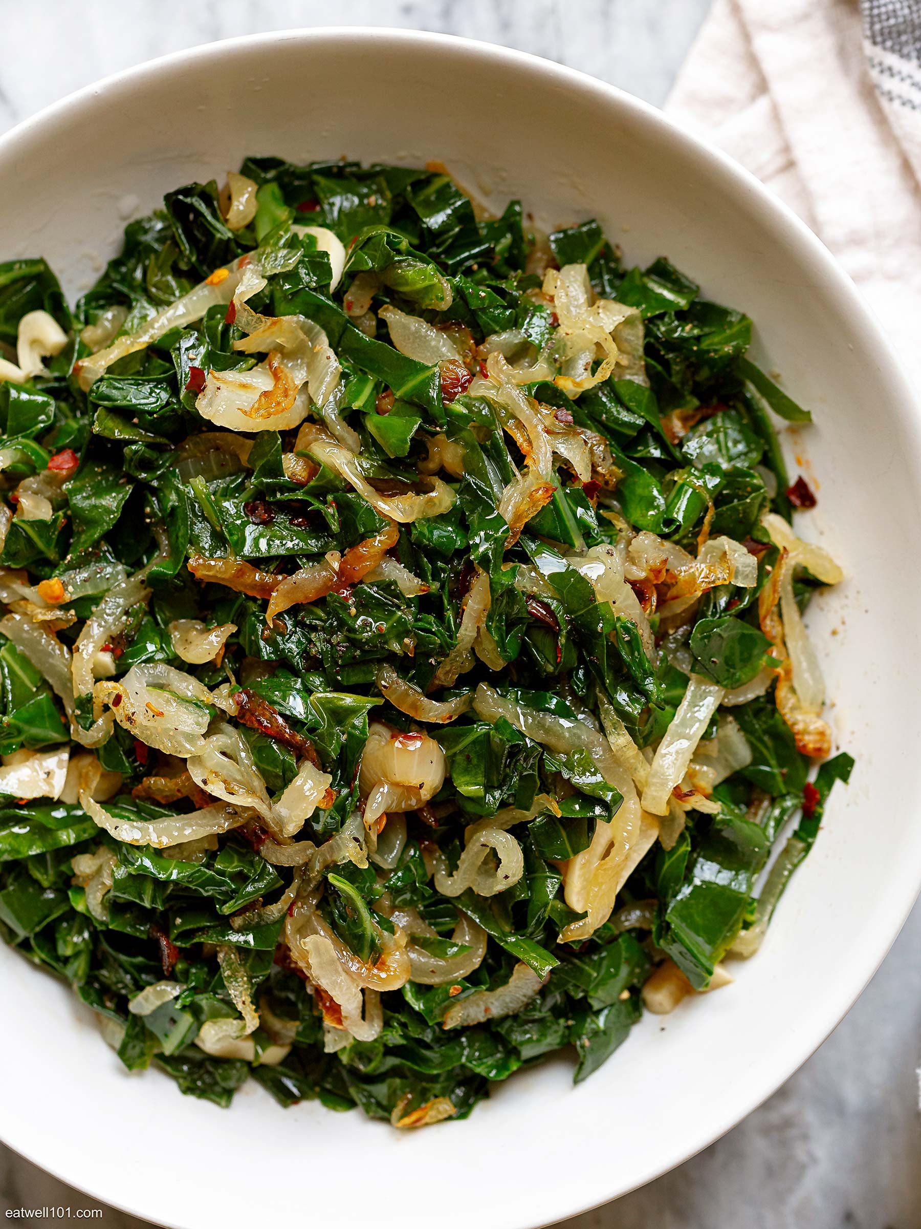 braised Collard Greens with Onion