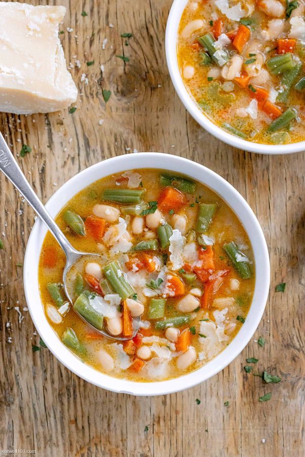 Mediterranean White And Green Bean Soup - #recipe by #eatwell101 - https://003.wrwe1r1zs3czx3c.workers.dev/mediterranean-bean-soup-recipe