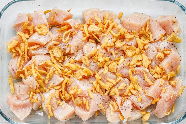 Baked Ranch Chicken Casserole with Crispy Onion