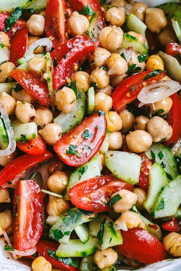 Chickpea Salad Recipe - #recipe by #eatwell101 - https://003.wrwe1r1zs3czx3c.workers.dev/chickpea-salad-recipe-cucumber-and-tomato