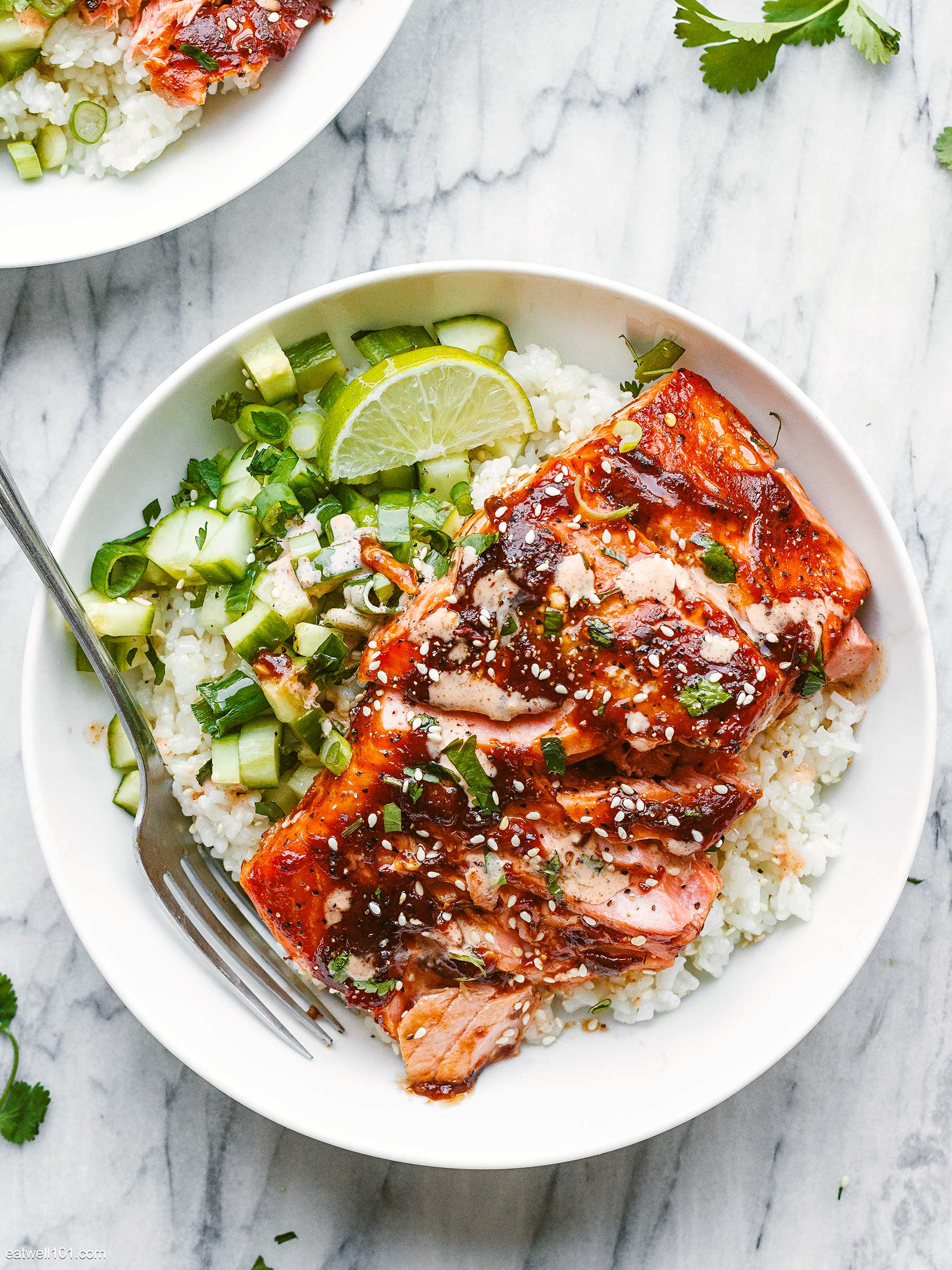 salmon rice bowl