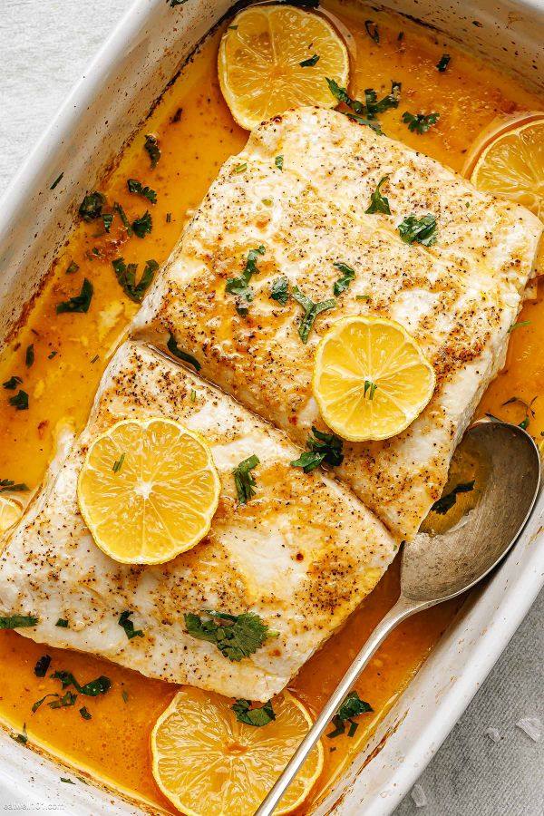 Baked Fish with Lemon Butter - #recipe by #eatwell101 - https://003.wrwe1r1zs3czx3c.workers.dev/baked-fish