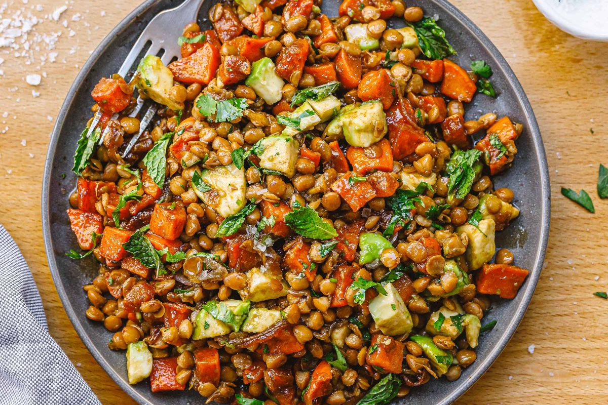 Sweet Potatoes Lentil Salad