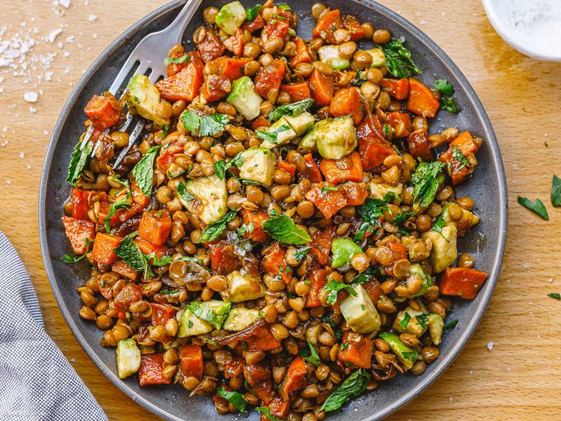 Sweet Potatoes Lentil Salad