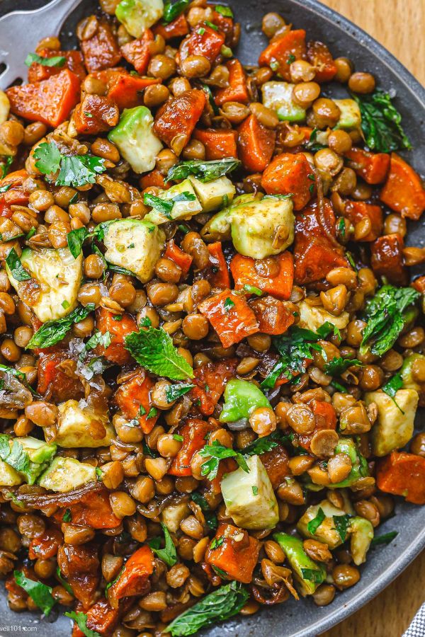 Sweet Potatoes Lentil Salad - #recipe by #eatwell101 - https://003.wrwe1r1zs3czx3c.workers.dev/sweet-potatoes-and-lentil-salad-recipe