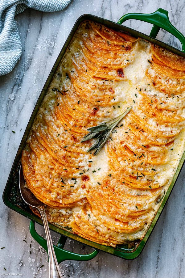 Sage Butternut Squash Gratin - #recipe by #eatwell101 - https://003.wrwe1r1zs3czx3c.workers.dev/butternut-squash-gratin-recipe
